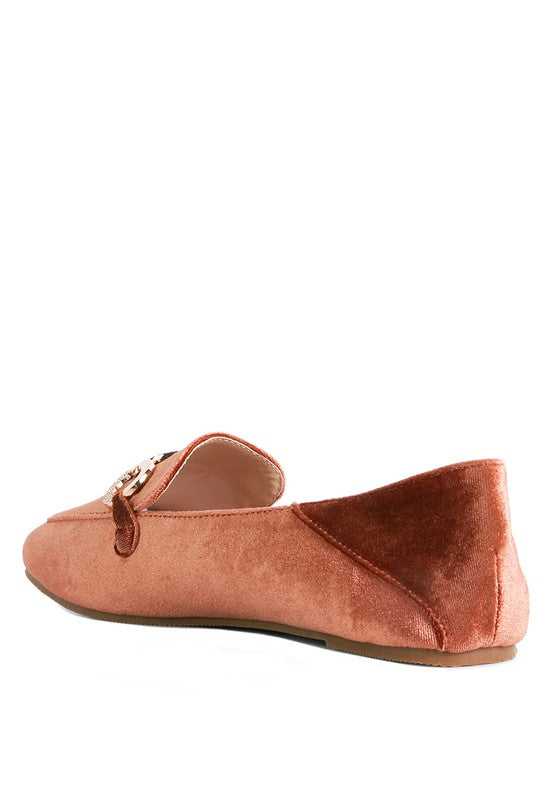 Brown Croc Textured Metal Show Detail Loafers