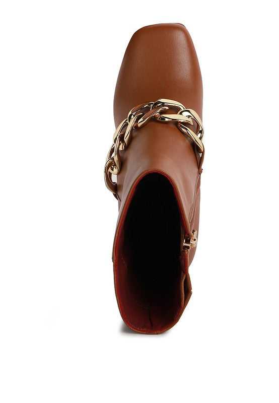 Brown Bambini High Platform Ankle Boots