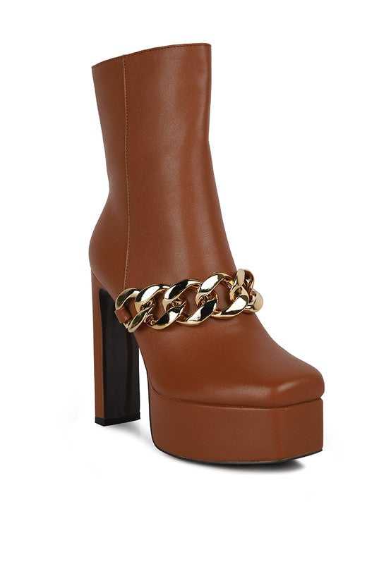 Brown Bambini High Platform Ankle Boots