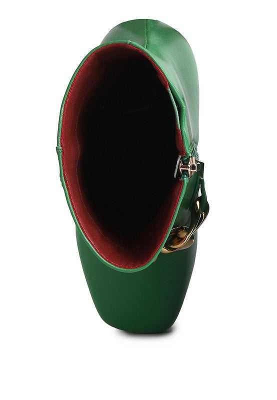 Green Bambini High Platform Ankle Boots