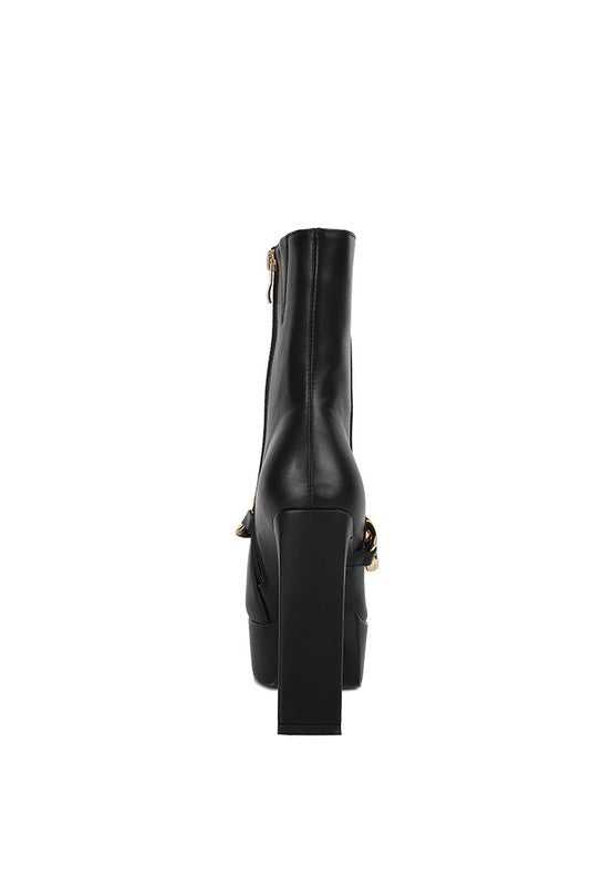 Black Bambini High Platform Ankle Boots