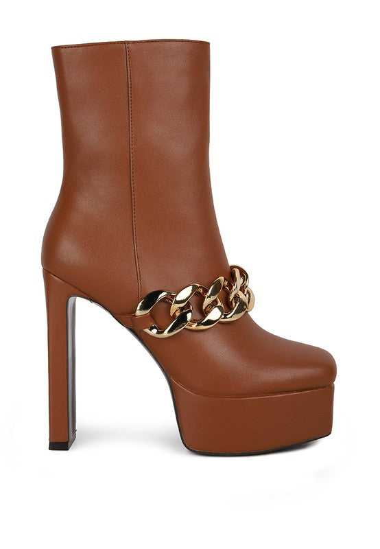 Brown Bambini High Platform Ankle Boots