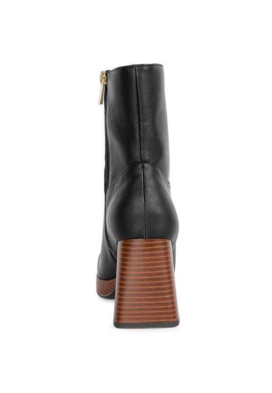 Couts Black High Ankle Heel Boots
