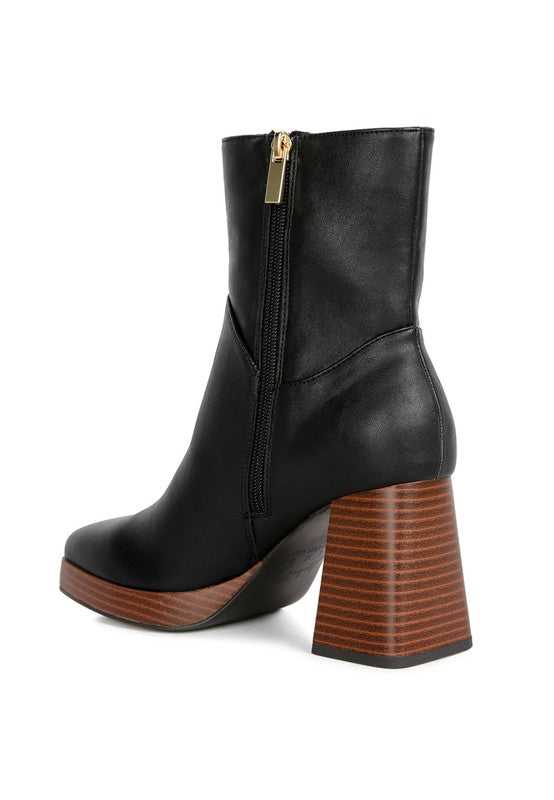 Couts Black High Ankle Heel Boots