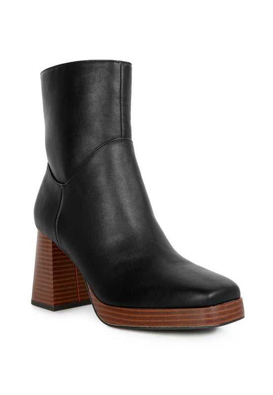 Couts Black High Ankle Heel Boots