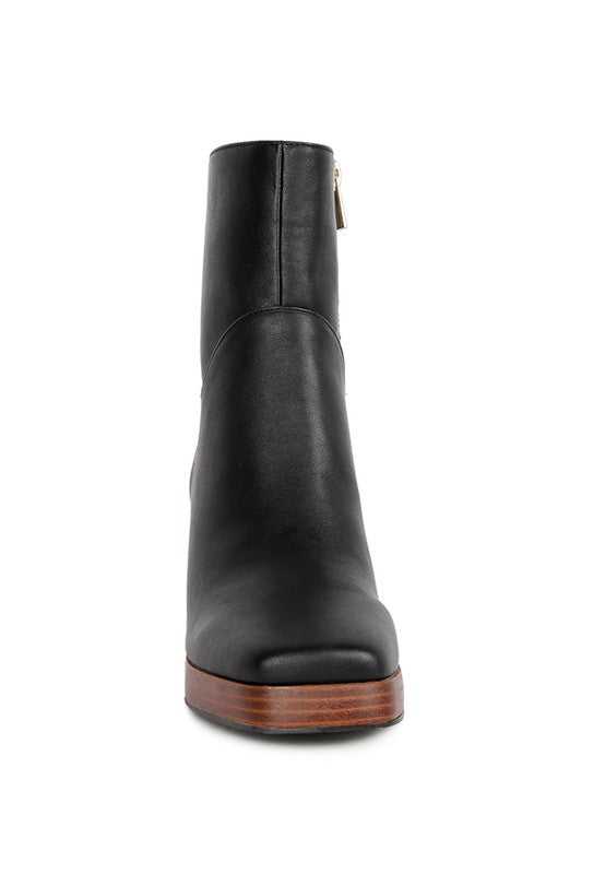 Couts Black High Ankle Heel Boots