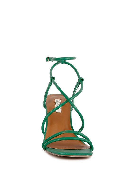 Green Ankle Strap Wedge Sandals