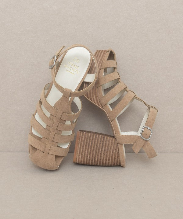 Khaki Gladiator Platform Heel