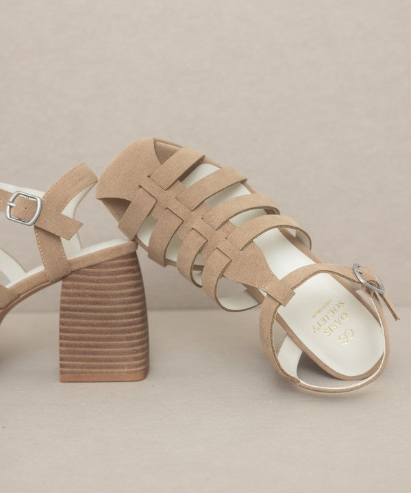 Khaki Gladiator Platform Heel