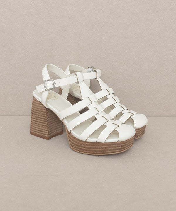 White Gladiator Platform Heel