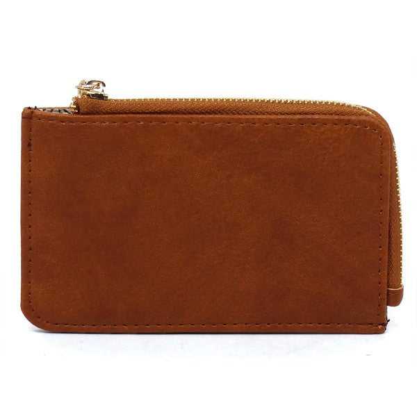 Brown Fashion Card Holder Keychain Wallet