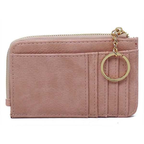 Pink Fashion Card Holder Keychain Wallet