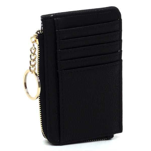 Black Fashion Card Holder Keychain Wallet