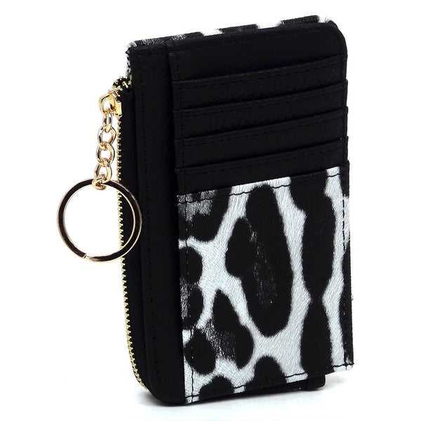Black Fashion Card Holder Keychain Wallet