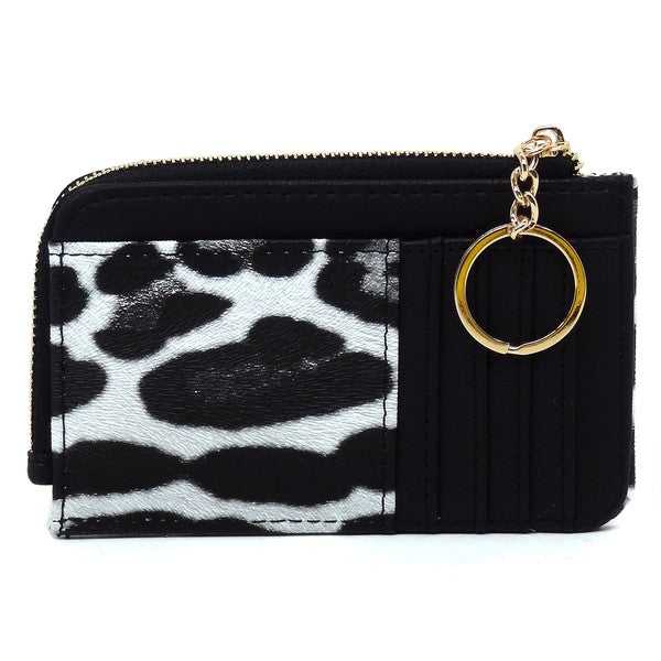 Black Fashion Card Holder Keychain Wallet