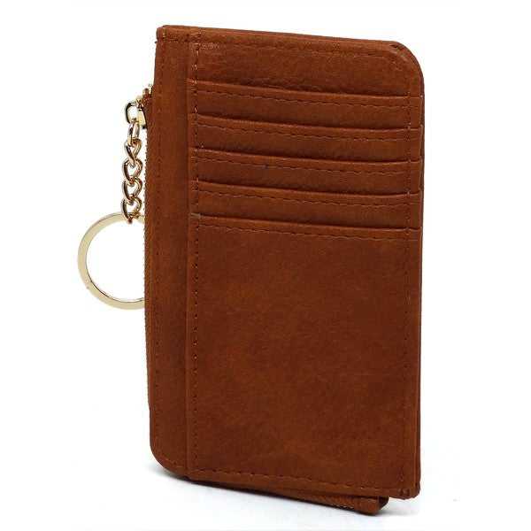 Brown Fashion Card Holder Keychain Wallet