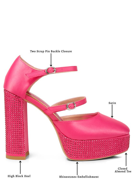Sandalias de plataforma adornadas con diamantes de imitación Shiver