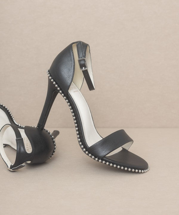 Black OASIS SOCIETY Dublin - Metal Stud Open Toe Heels