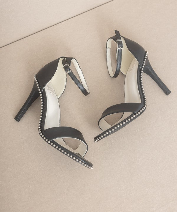 Black OASIS SOCIETY Dublin - Metal Stud Open Toe Heels