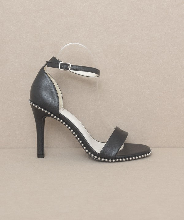 Black OASIS SOCIETY Dublin - Metal Stud Open Toe Heels