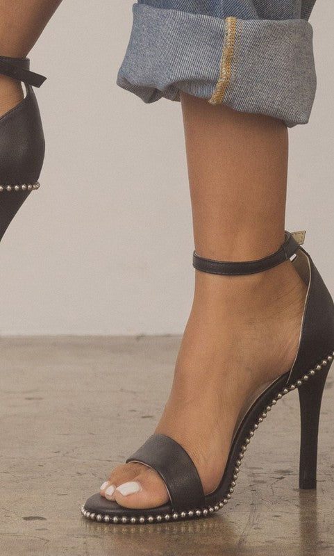 Black OASIS SOCIETY Dublin - Metal Stud Open Toe Heels