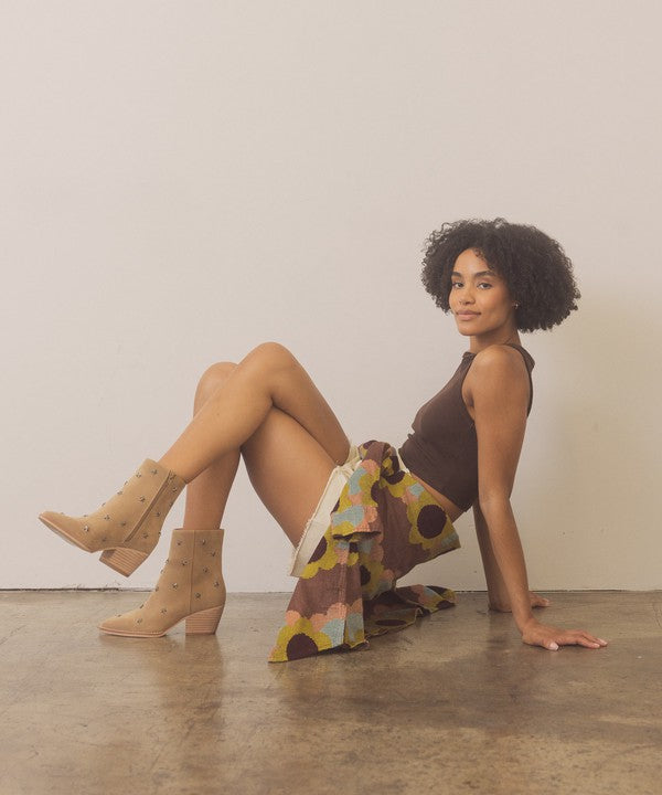 tan Ivanna - Star Studded Western Boots