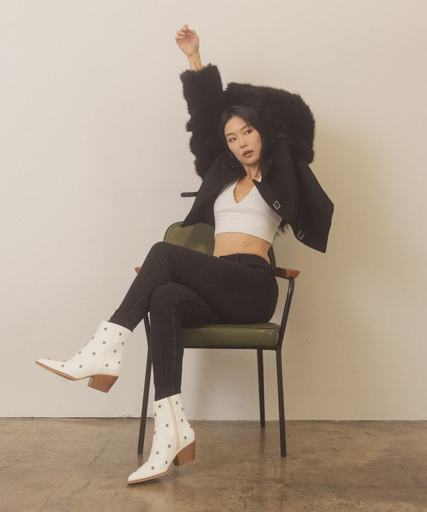 White Ivanna - Star Studded Western Boots