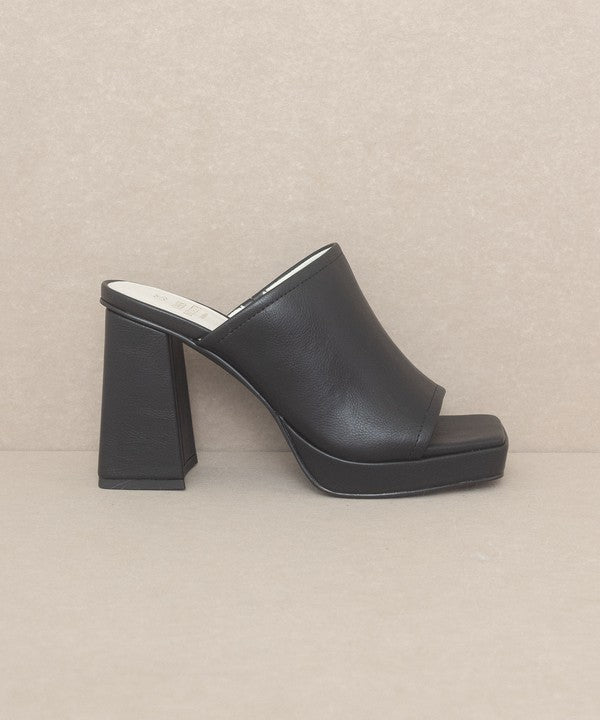 Black Slip On Platform Heels