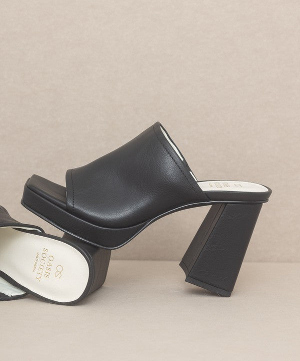 Black Slip On Platform Heels