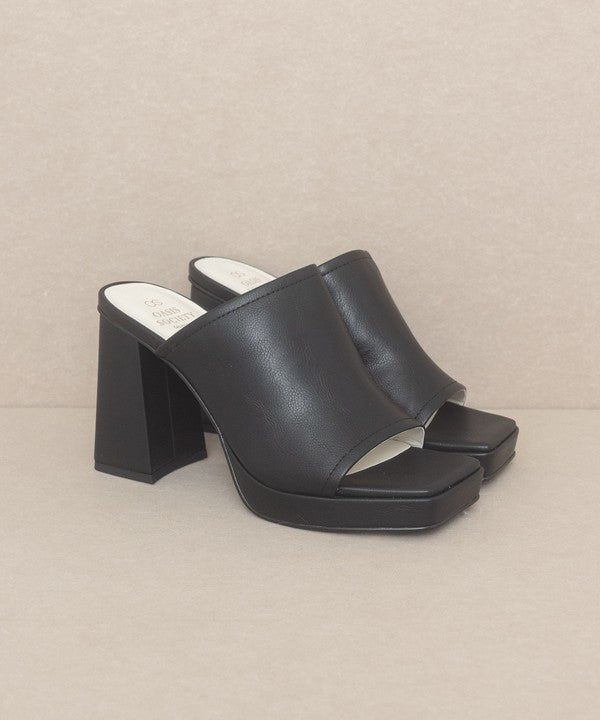 Black Slip On Platform Heels