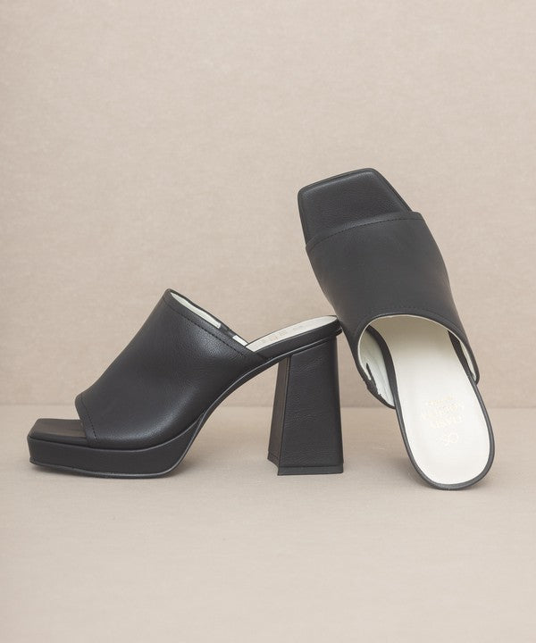Black Slip On Platform Heels