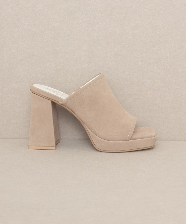 Brown Slip On Platform Heels