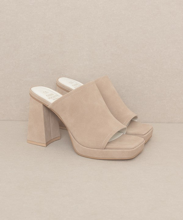 Brown Slip On Platform Heels