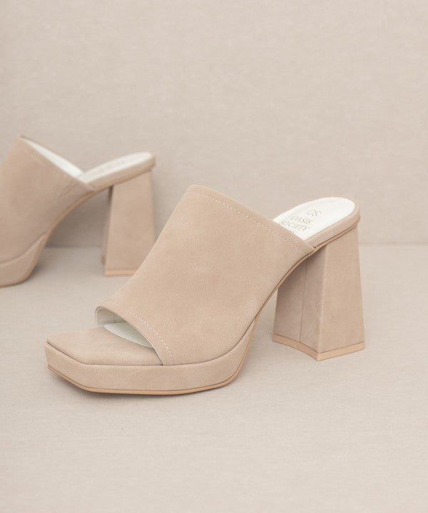 Brown Slip On Platform Heels