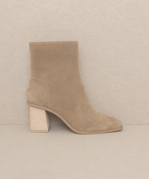 Tan Square Toe Ankle Boots