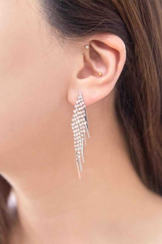 Silver Expression Dangle Earrings