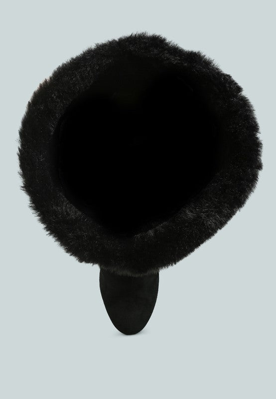 Black Convertible Suede Leather High Boots