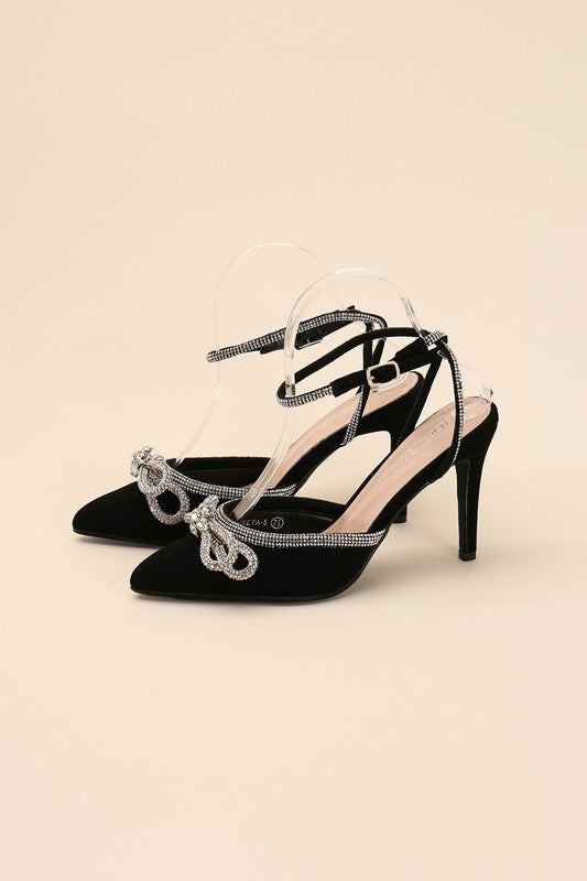 Black Double Bow Stiletto Heel