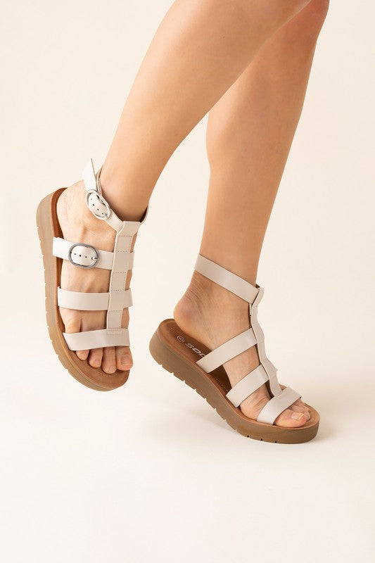 White GLADIATOR SANDALS
