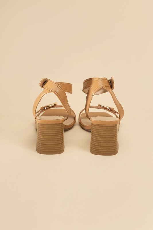 Camel BUCKLE SANDAL HEELS