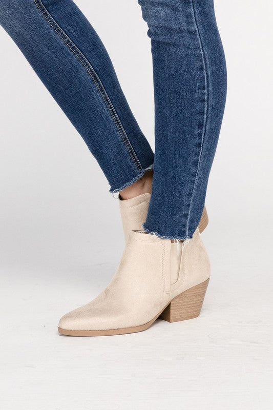 Pale Sand GWEN Suede Ankle Boots