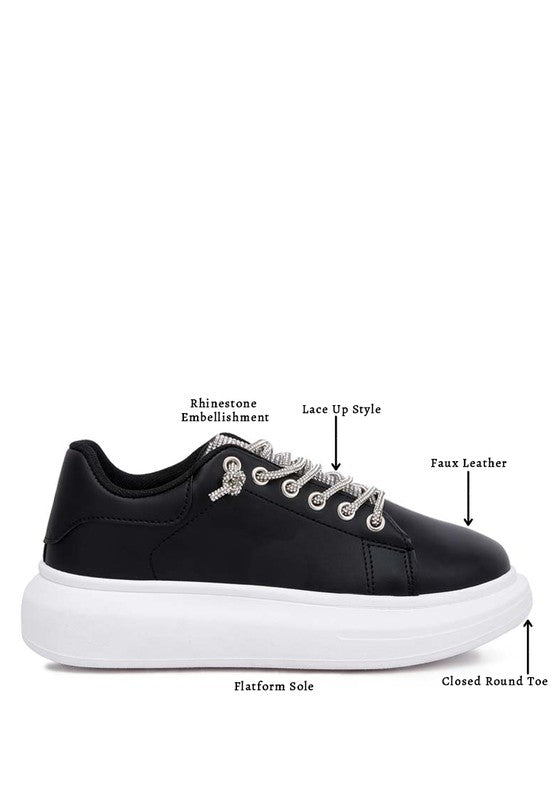 Zapatillas con cordones y diamantes de imitación de Jaxen