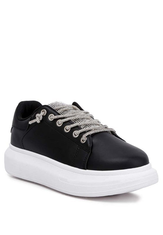Zapatillas con cordones y diamantes de imitación de Jaxen