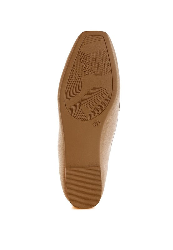 Beige Lumina Penny Strap Studded Loafers