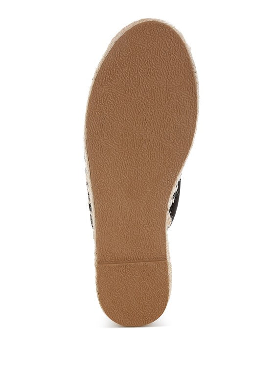 Black Himari Raffia Slip-On Mules