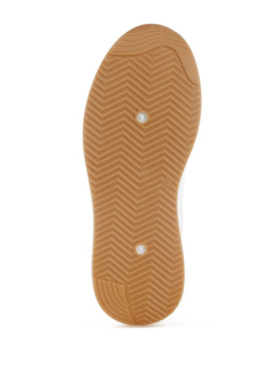 Brown shoe sole with a textured pattern on a white background