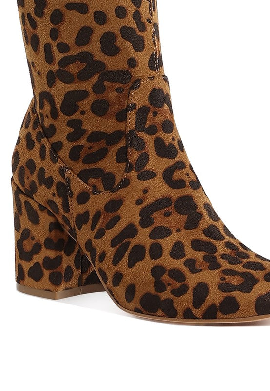 Leopard print boot on a white background