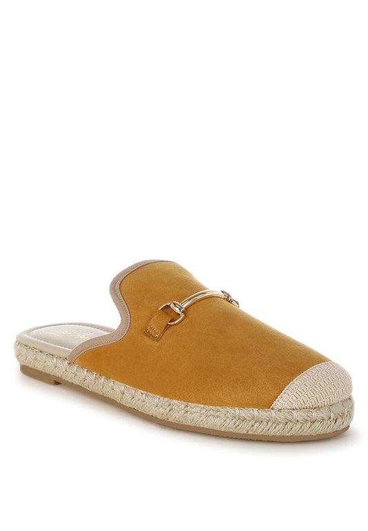 Tan Nazaya Horsebit Detail Espadrilles Mules
