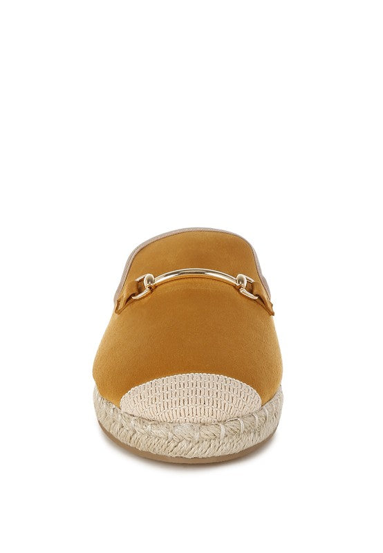 Tan Nazaya Horsebit Detail Espadrilles Mules