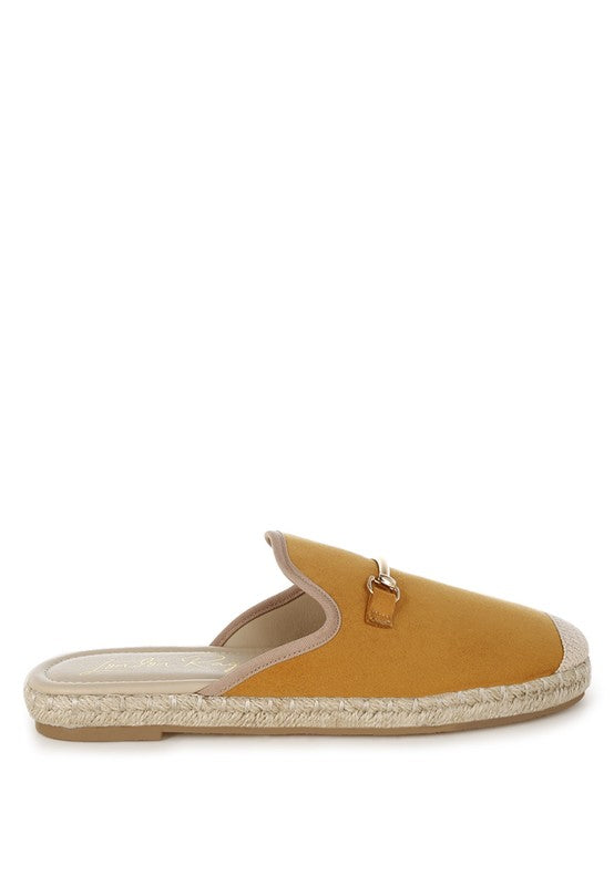 Tan Nazaya Horsebit Detail Espadrilles Mules